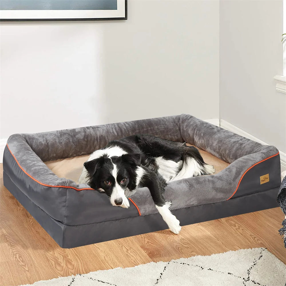 BORWART Orthopedic Memory Foam Dog Bed Sofa Removable Cover