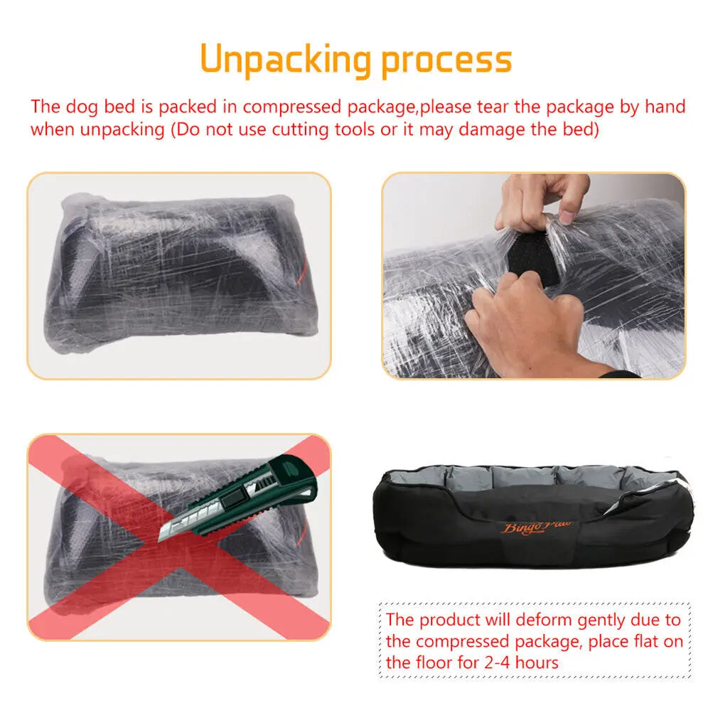 BINGOPAW All-Season Calming Dog Bed With Waterproof Oxford Cover