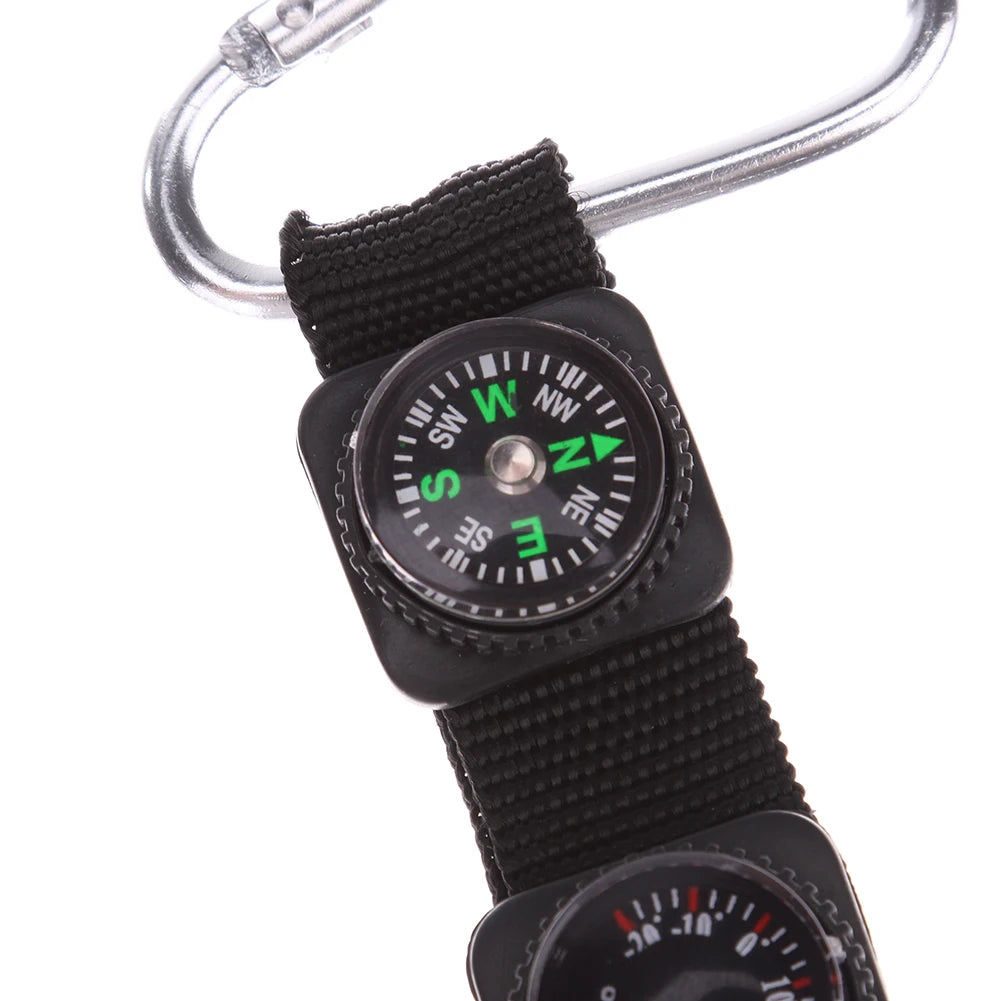 3 In 1 Keychain Carabiner With Compass And Thermometer