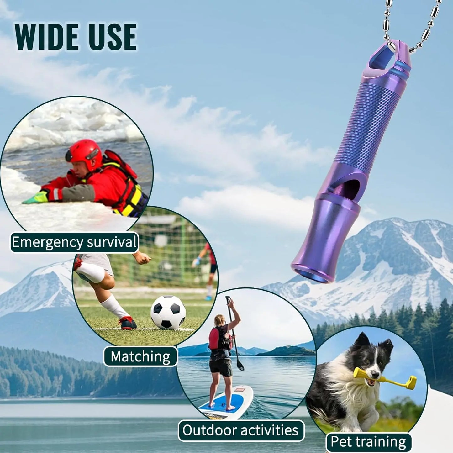 Titanium Whistle 120 Decibels Emergency Signal For Hiking Camping