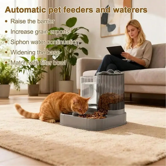Durable 2-In-1 Automatic Dog Bowl And Cat Feeder For Pets