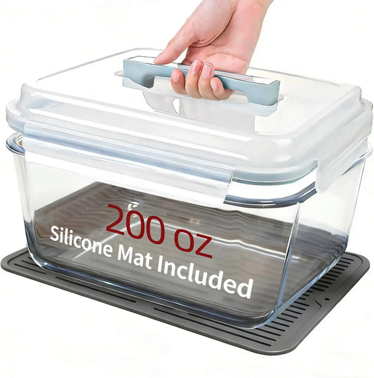 Extra Large 200oz Glass Storage Containers with Airtight Lid - Freezer to Oven Safe for Food