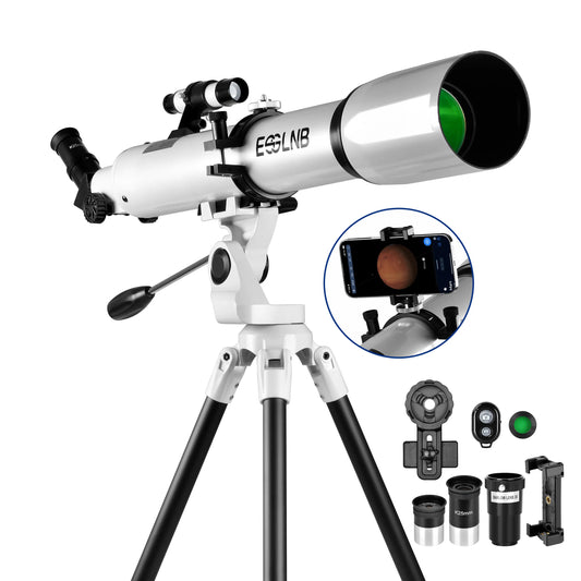 ESSLNB 80mm Aperture 700mm Astronomy Telescope with Phone Adapter Wireless Remote Stargazing Phone Mount for Beginners Adults