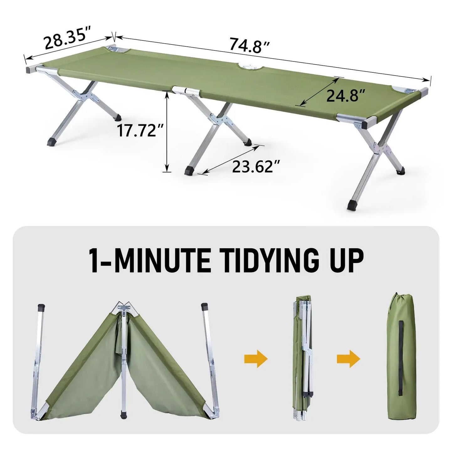 RHB-03A Portable Folding Camping Cot With Carry Bag