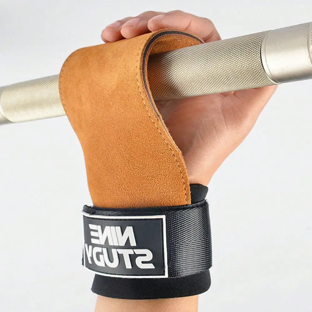 Cowhide Power Lifting Straps Gloves For Grip Training