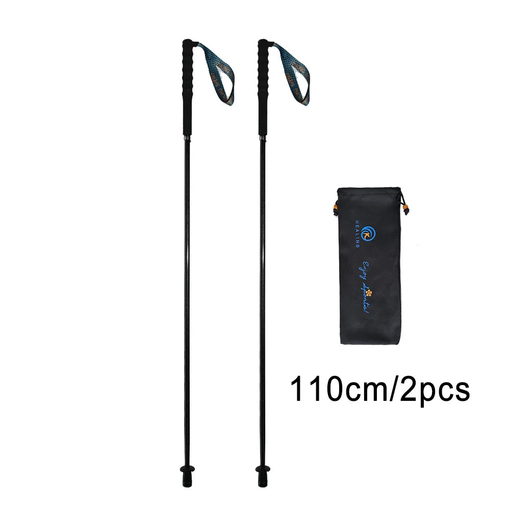 OKHEALING Foldable Carbon Fiber Trekking Poles For Nordic Walking