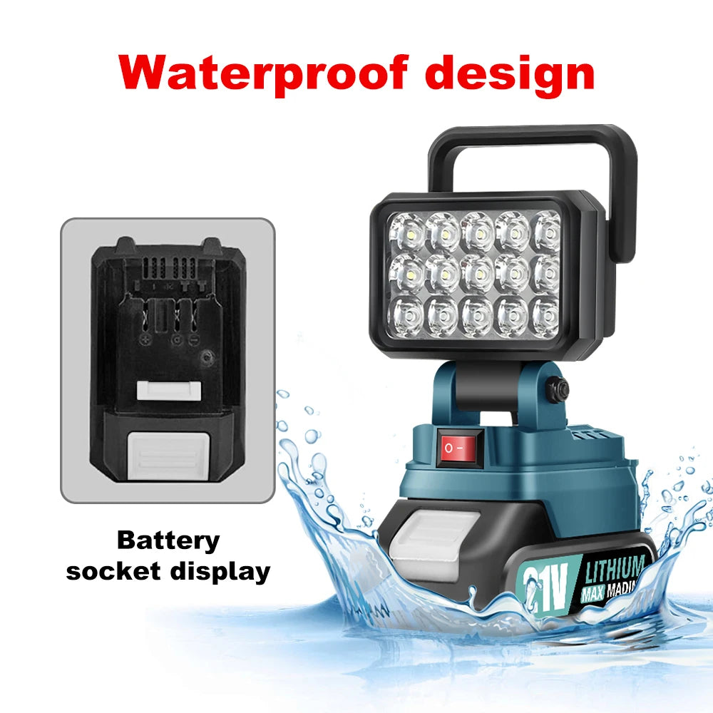 LED Outdoor Emergency Light USB Rechargeable 18V Lithium Battery Automotive Repair Light Night Work Electric Wrench Illumination