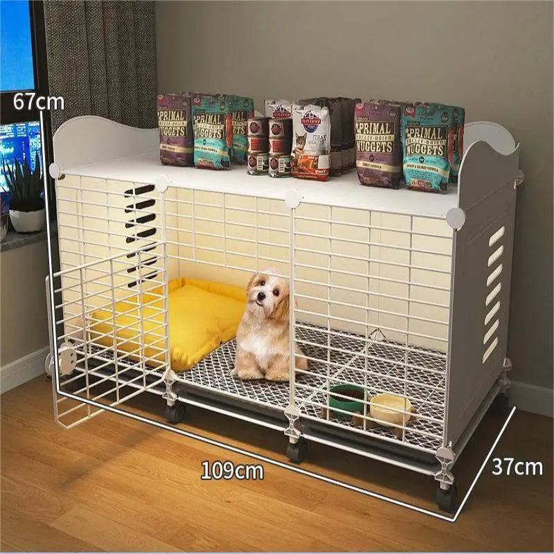 Dog Kennel with Wheels & Tray Dog Cage Crate Indoor Dog House Wired Cage Crate Dog Kennels for Small/Medium/Large Dog