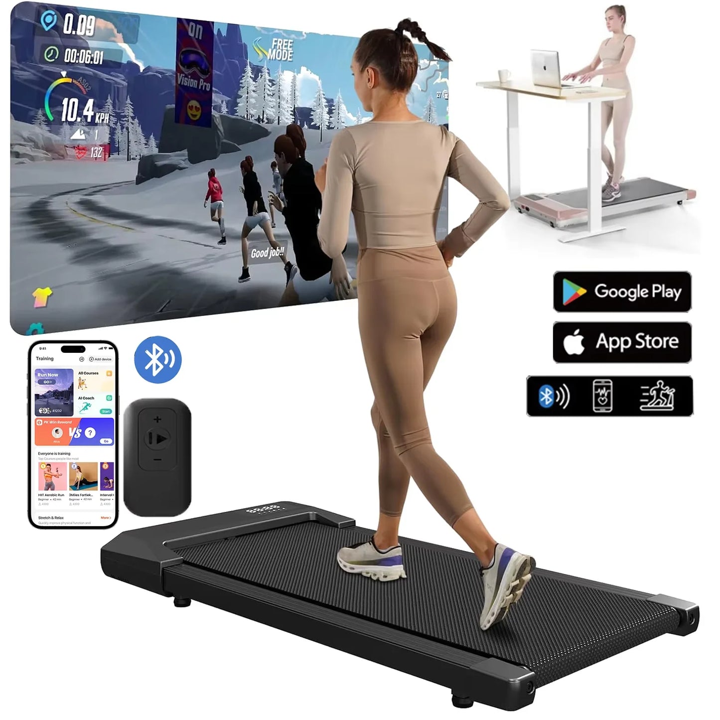 Superun 300lbs Treadmill 2.5HP Home Use Walking Running Machine