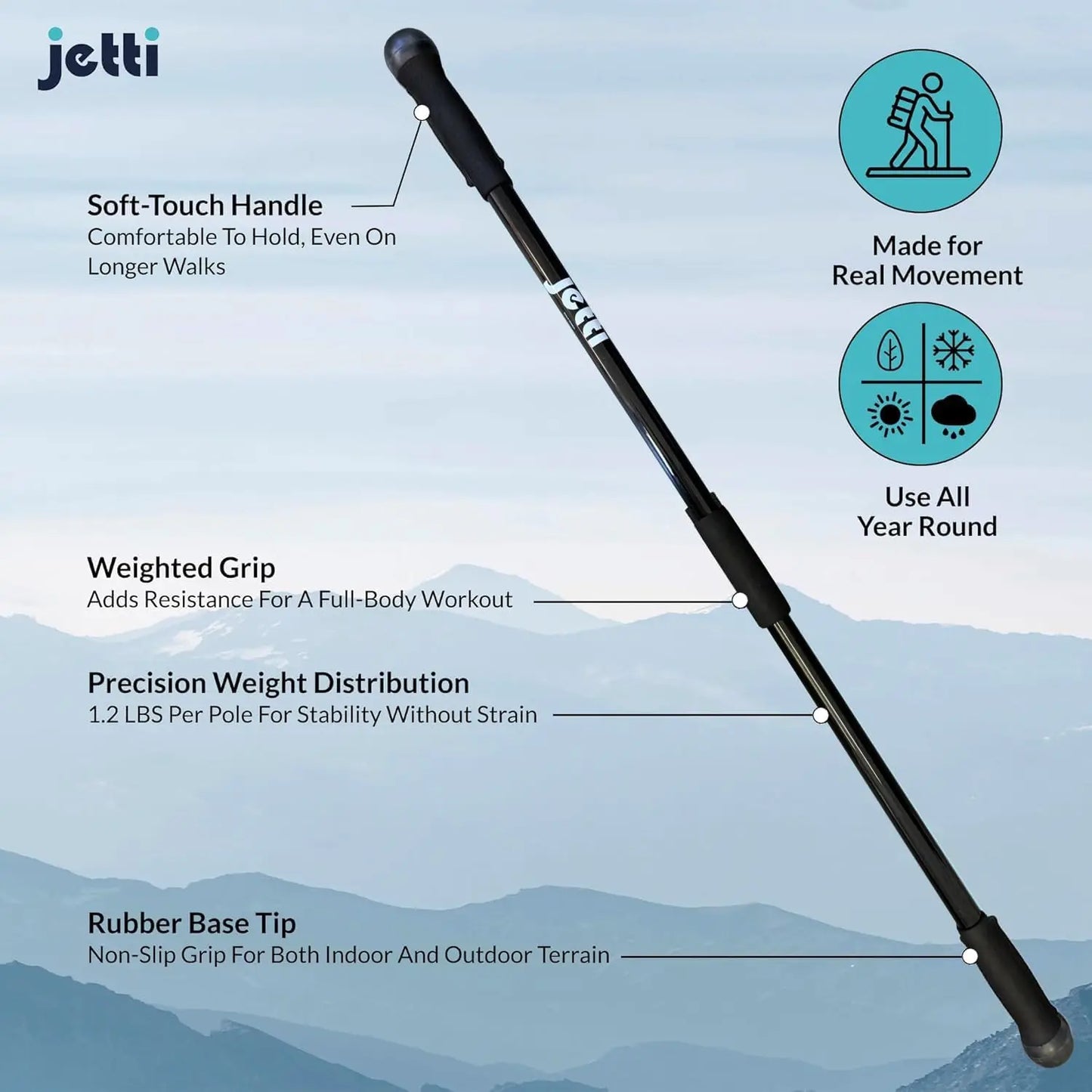 Weighted Walking Poles For Seniors Ergonomic Hiking Poles For Balance