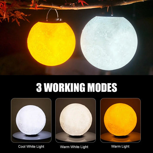 Three-color Adjustable Moon Chandelier, 3D Moon Light, Outdoor Camping Light, Dormitory Night Light, Desk Light