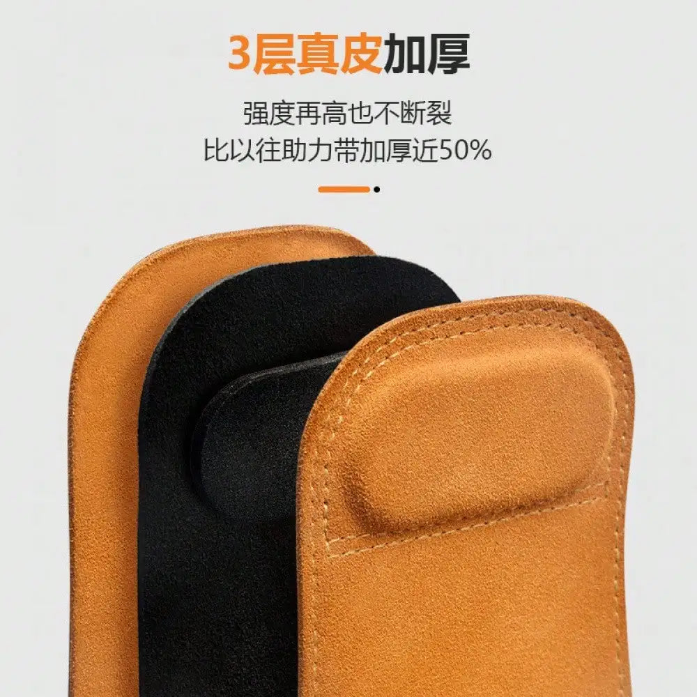 Cowhide Power Lifting Straps Gloves For Grip Training