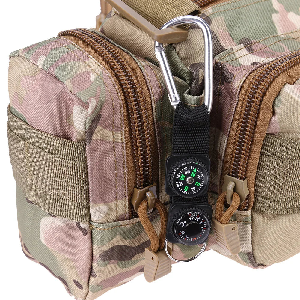 3 In 1 Keychain Carabiner With Compass And Thermometer