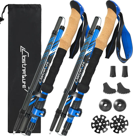 Carbon Fiber Folding Trekking Poles Ultra Light For Hiking