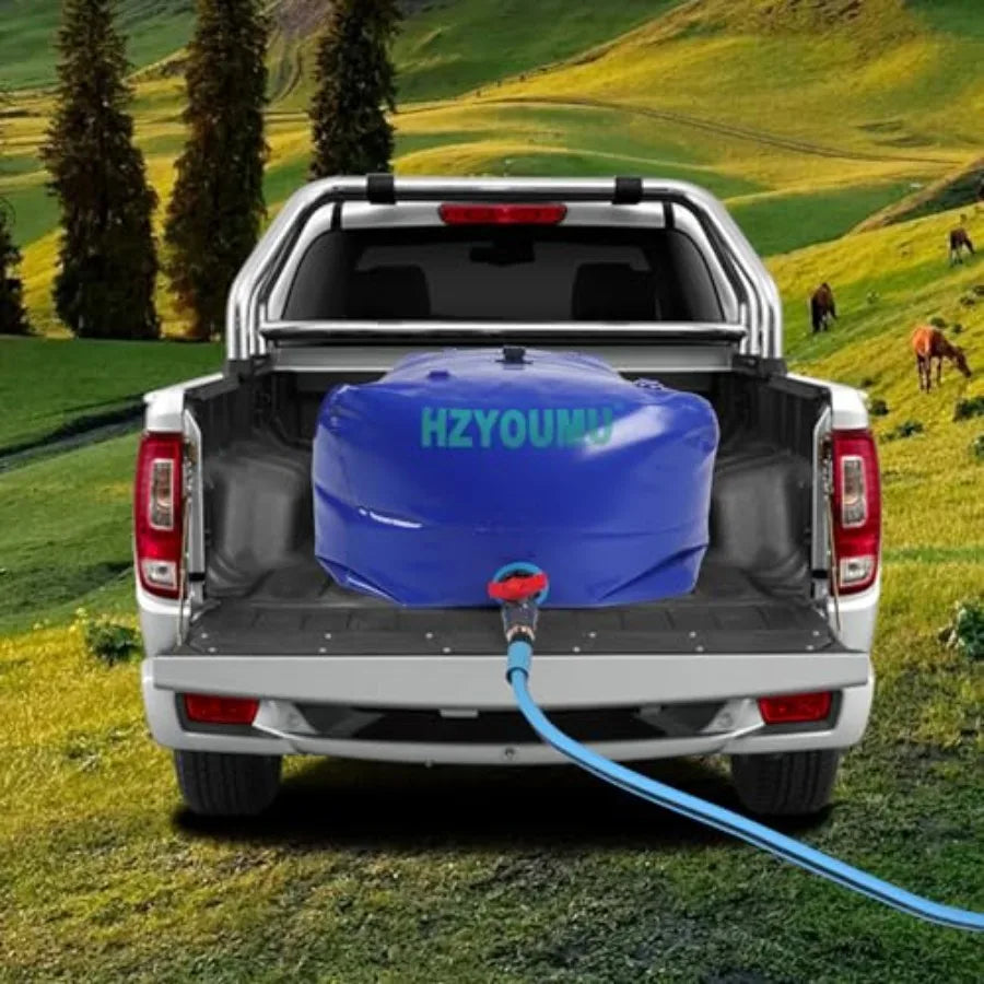 Foldable 240L Water Tank Storage Container Soft Bag for Outdoor Use Portable Large Ccity Waterproof Bladder in Blue with Easy C