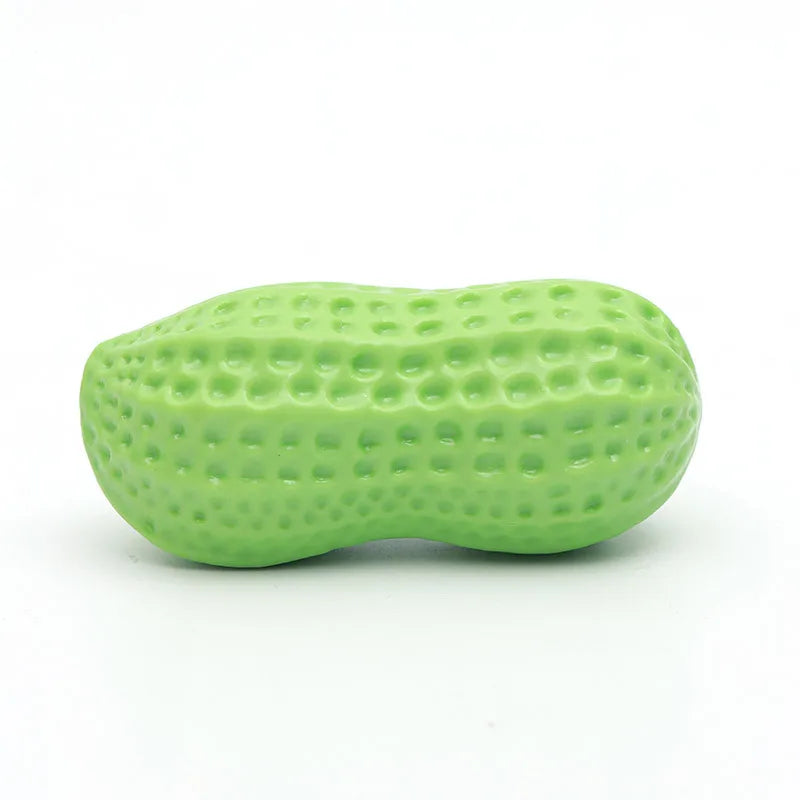Pet Peanut Squeak Chew Toy For Dogs Interactive Rubber Toy