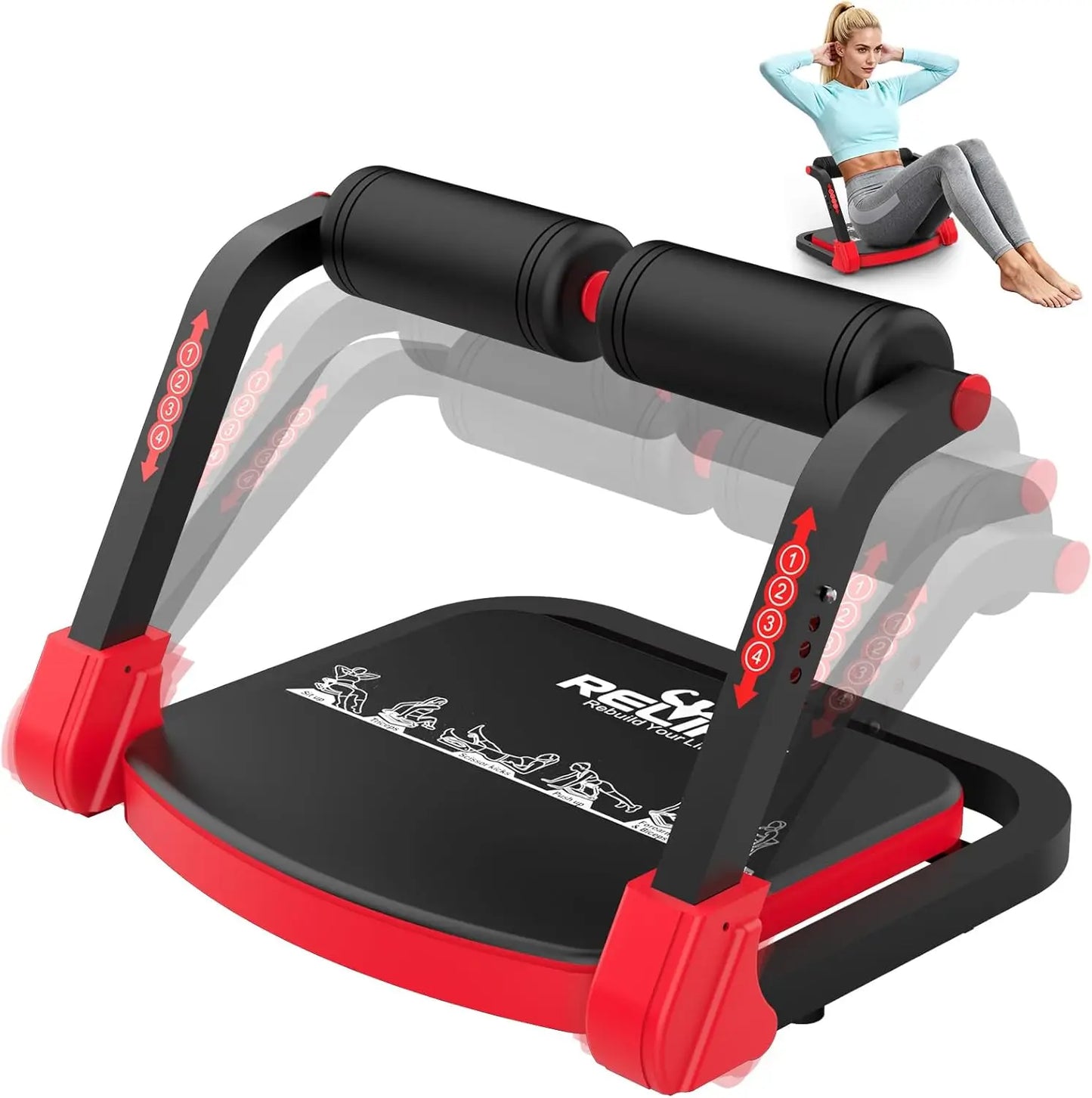 Relife Foldable Abdominal Trainer With 3 Resistance Levels