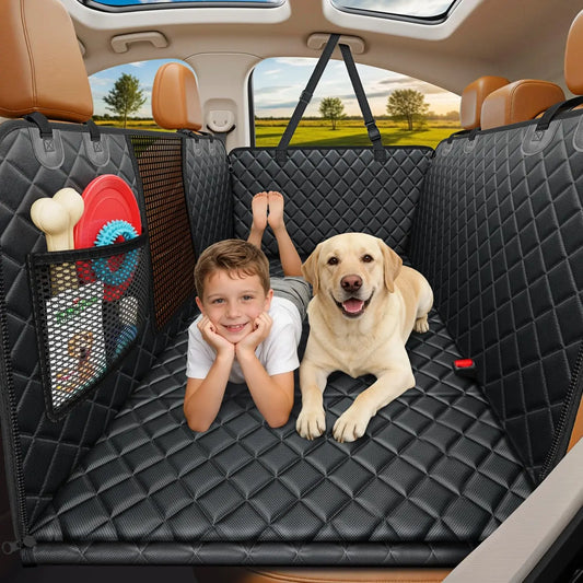 Dog Car Seat Cover With Mesh Window And Hard Bottom