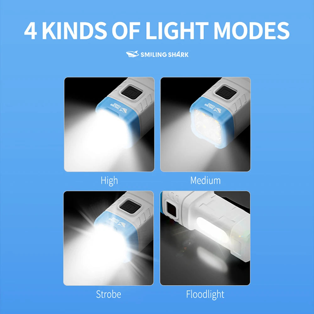1pc Smiling Shark SD-5317 LED Flashlight, Super Bright Handheld Flashlight, Long-lasting Flash Light Rechargeable for Outdoors