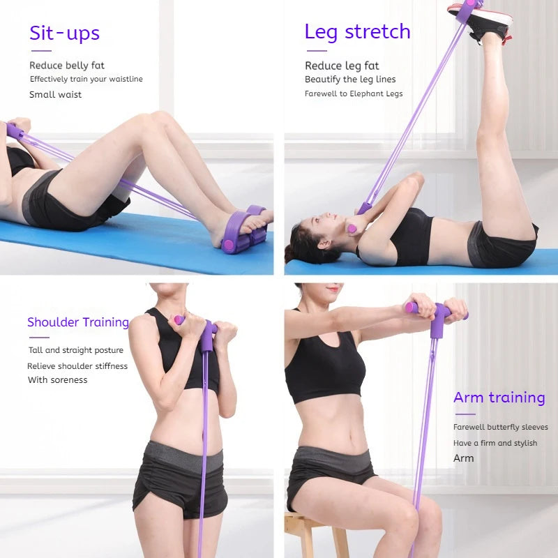 6-Tube Resistance Band Set for Full Body Home Gym Workouts