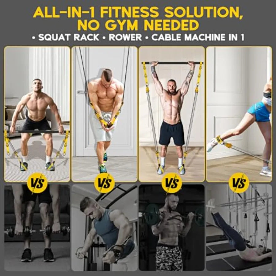 Portable Pilates Bar Kit With Resistance Bands For Strength