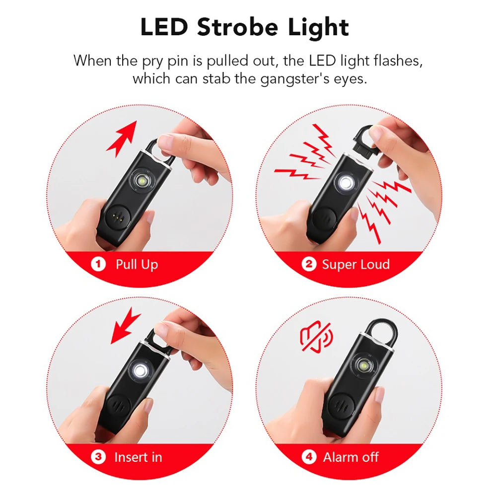 ALLOYSEED Self Defense Alarm 130dB Personal Safety Keychain