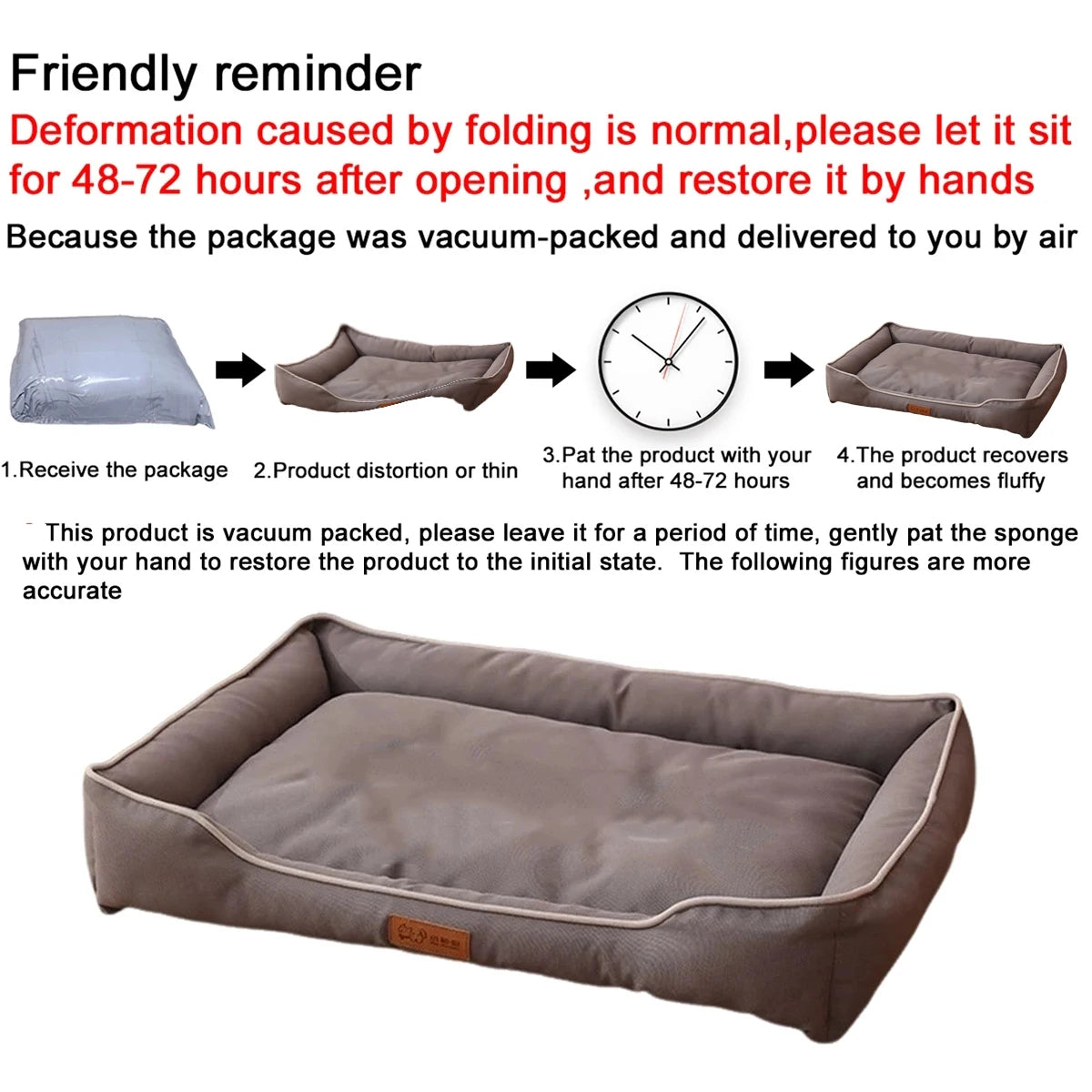 Four Season Square Dog Bed Durable Waterproof Sofa Pet House