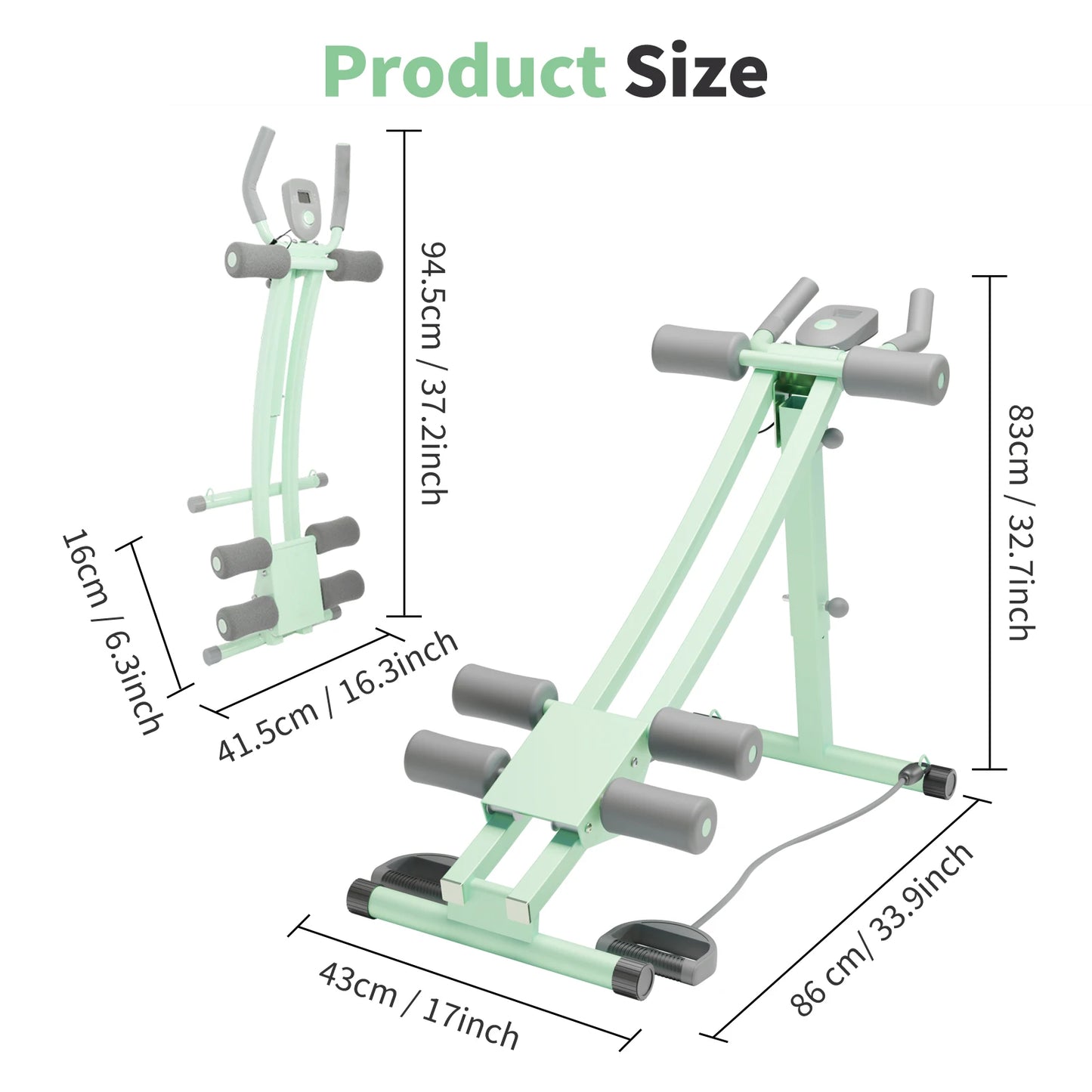 Abdominal Curling Exercise Machine With Adjustable Dual Track Trainer