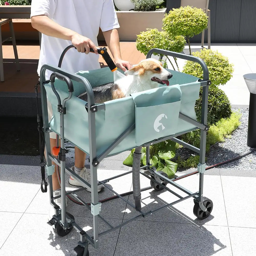 HiMISS Folding Dog Bath Tub for Small and Medium Dogs