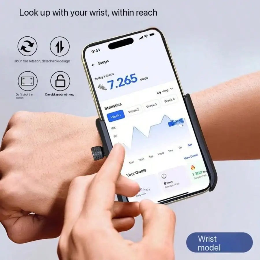 Adjustable Phone Holder Wrist Armband 360 Rotation Detachable Strap