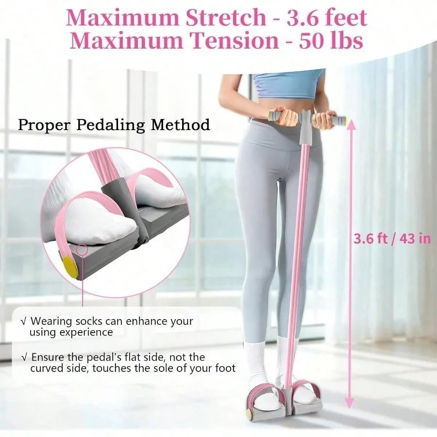 Pedal Exerciser With Resistance Bands For Full Body Workout