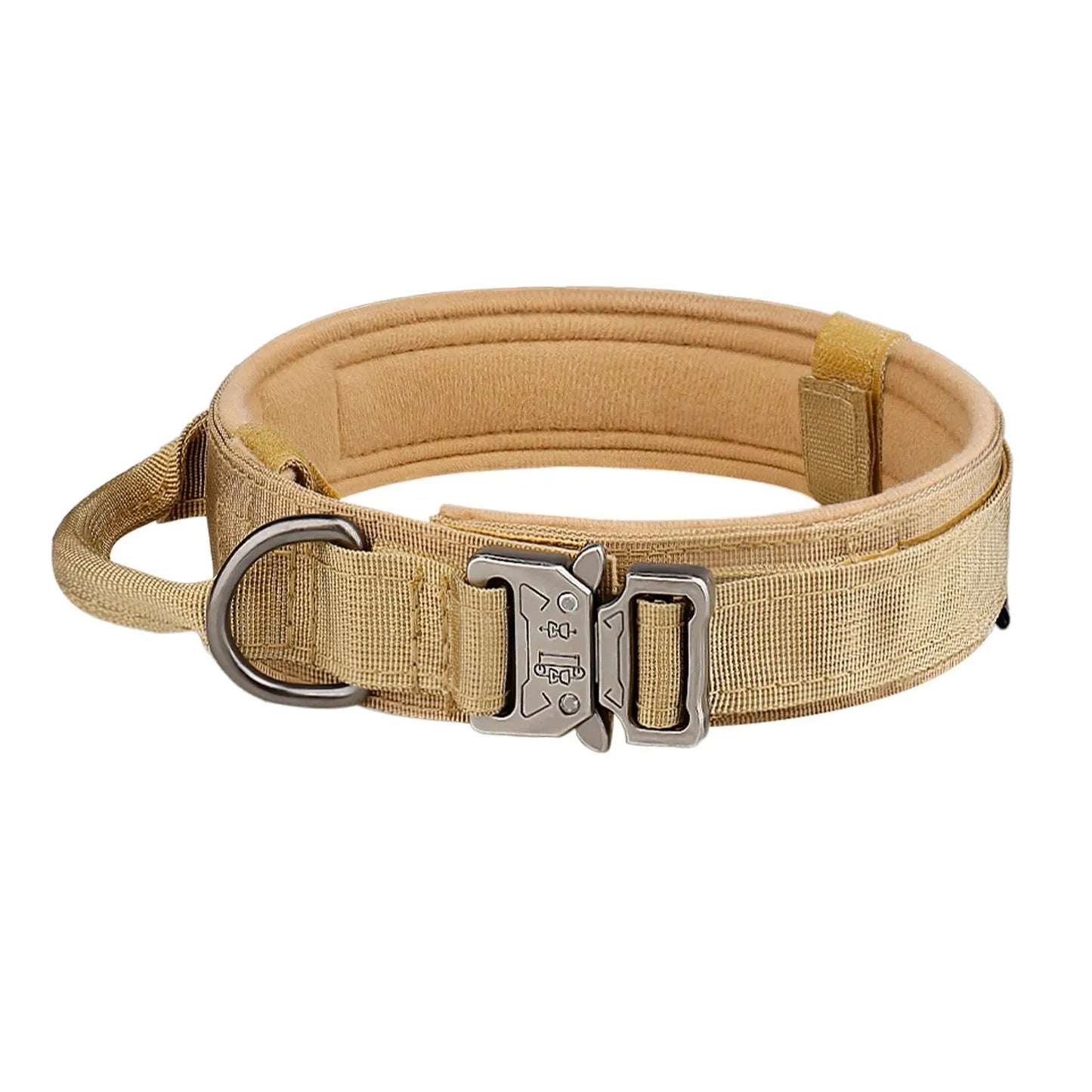 Tactical Nylon Dog Collar With Metal Buckle And Breathable Comfort