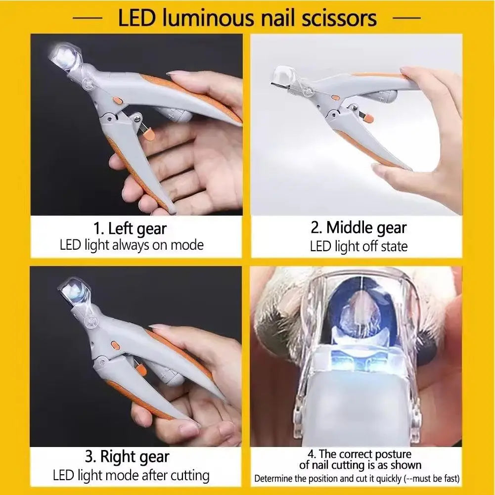 LISM Pet Nail Clippers With LED Light For Dogs Cats