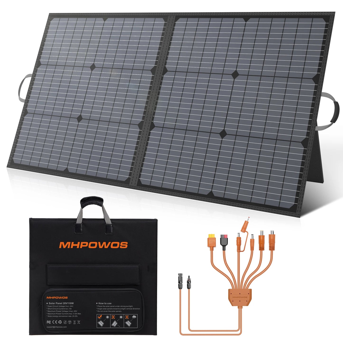 MHPOWOS Portable 400W Solar Charger Foldable Panel