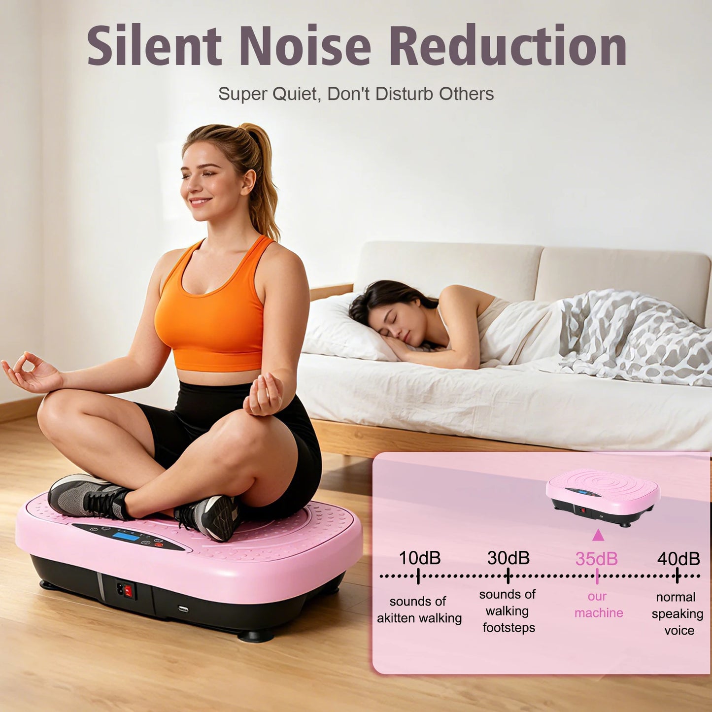 Portable Vibration Plate Exercise Machine With Bluetooth Bands And Straps