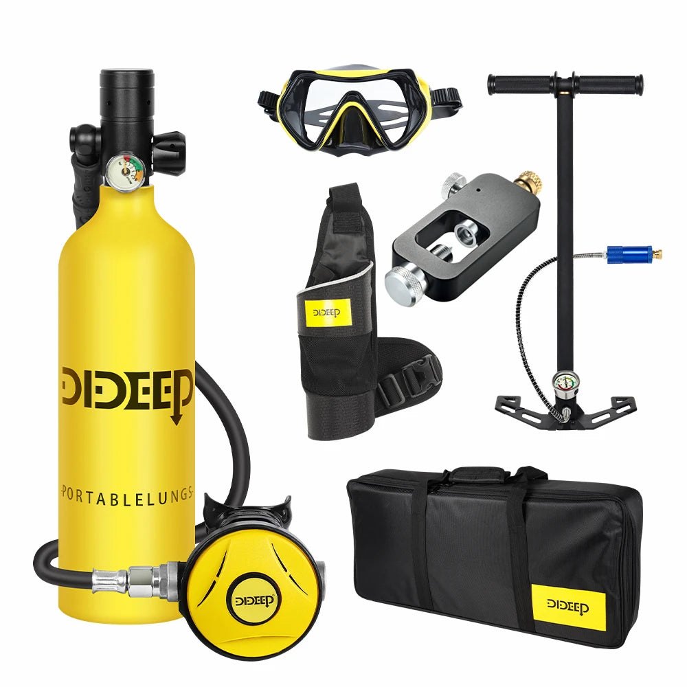 DIDEEP Mini Scuba Tank Set With Hand Pump Diving 200Bar