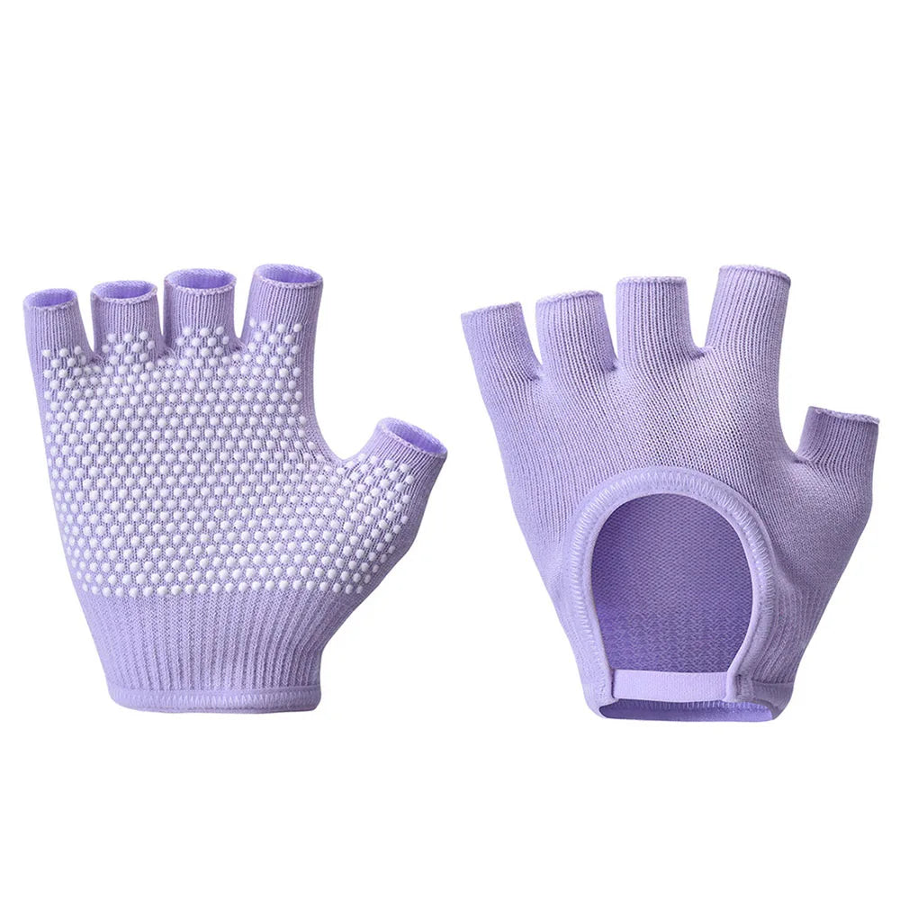 Women Half Finger Anti Slip Yoga Gloves For Pilates