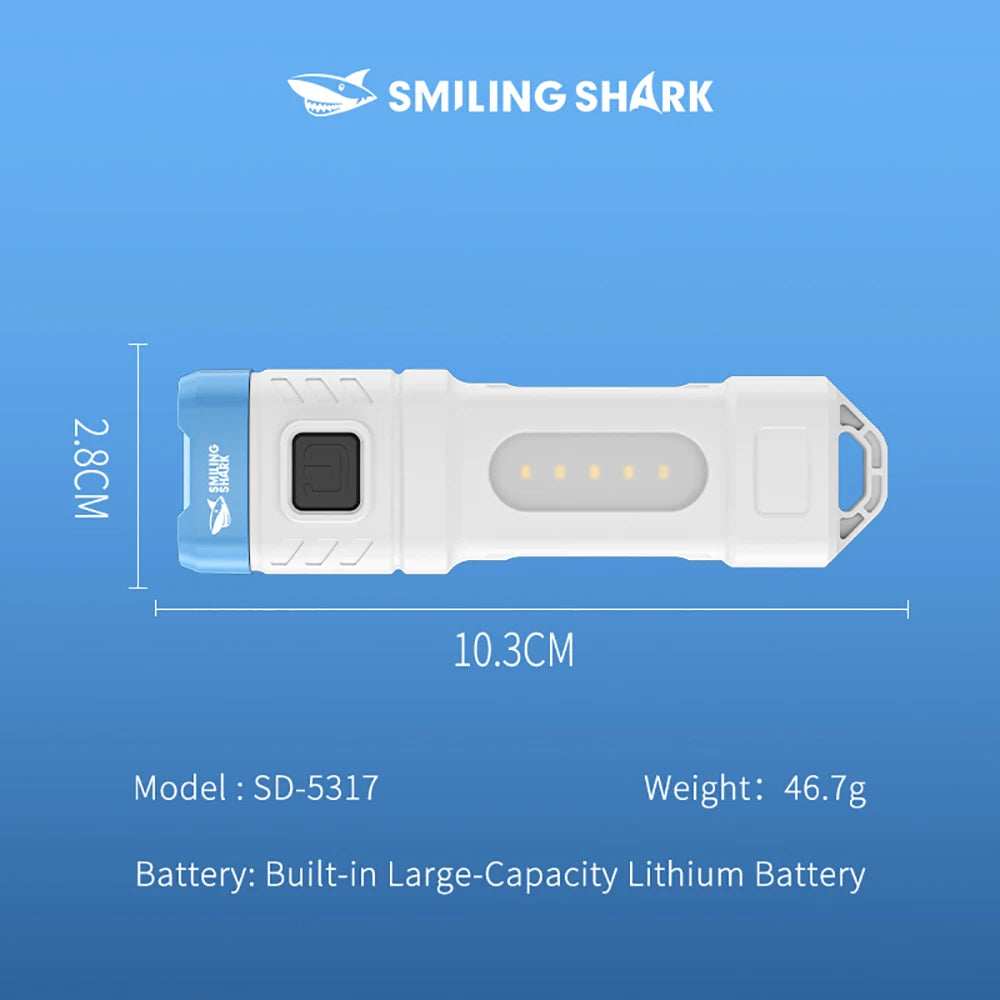 1pc Smiling Shark SD-5317 LED Flashlight, Super Bright Handheld Flashlight, Long-lasting Flash Light Rechargeable for Outdoors