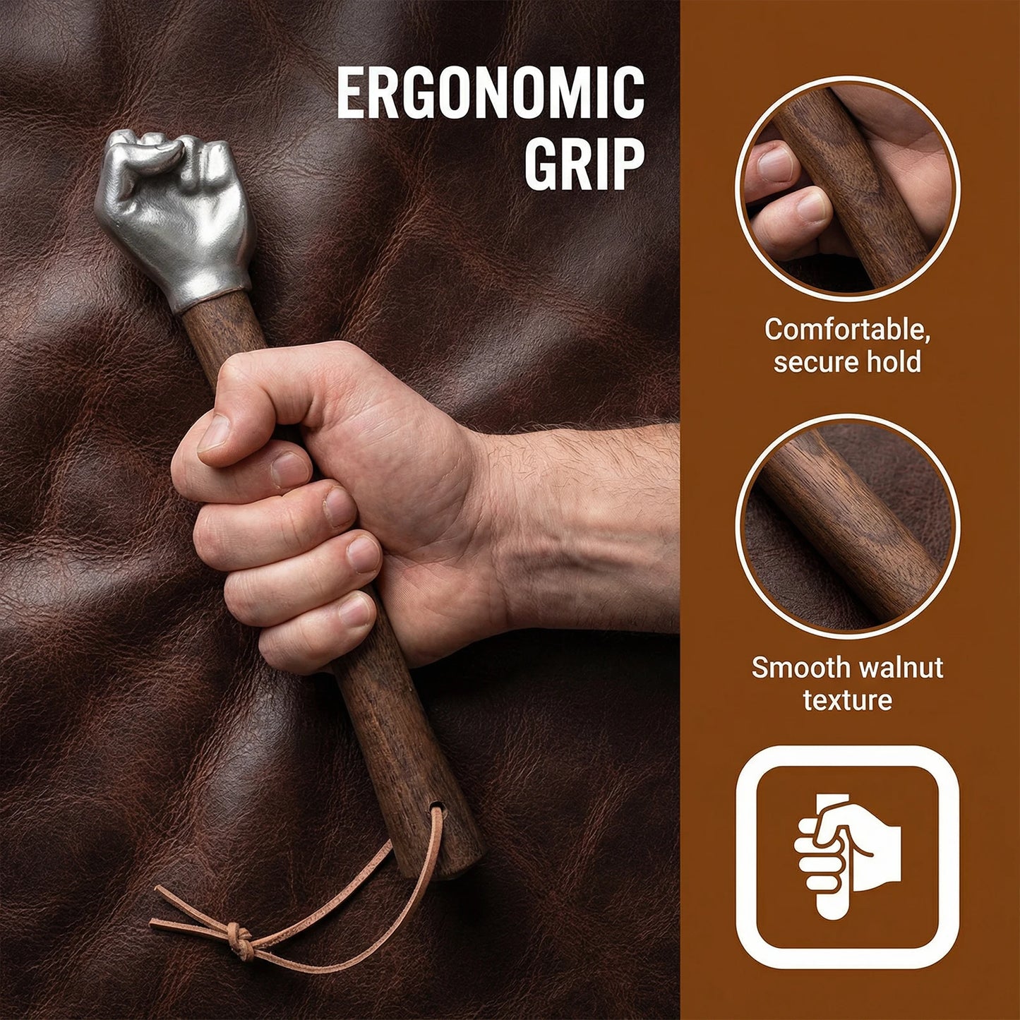 EMbirry Stainless Steel Multifunction Hammer With Wooden Handle