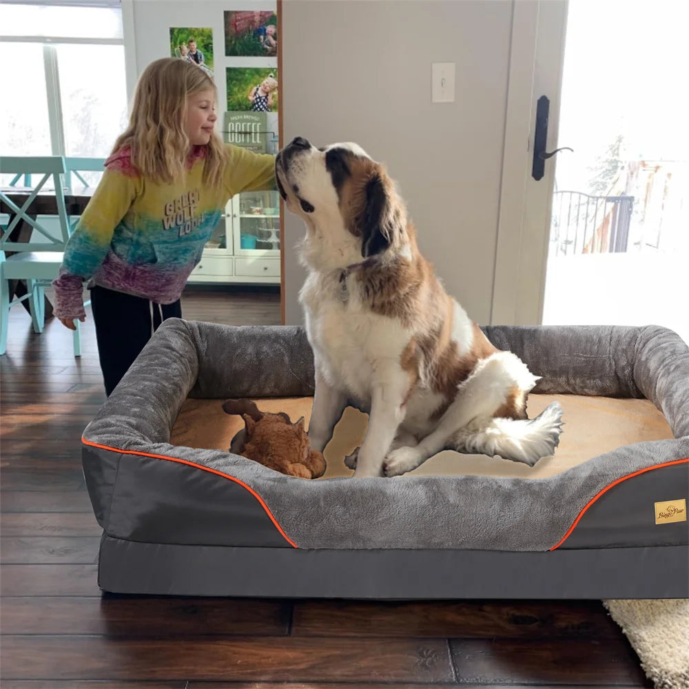 BORWART Orthopedic Memory Foam Dog Bed Sofa Removable Cover