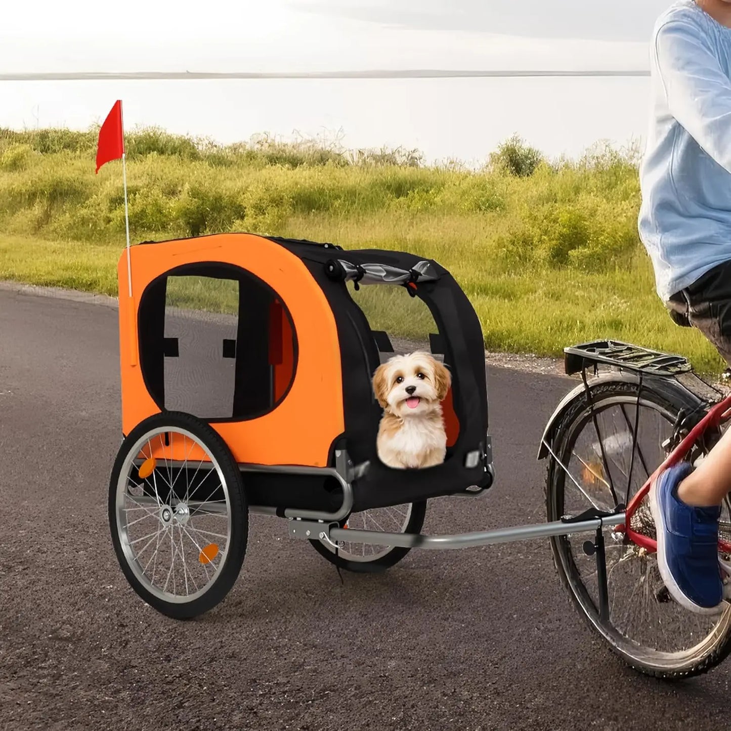 TWISTER.CK Large Dog Bike Trailer 88Lbs Capacity Foldable Carrier