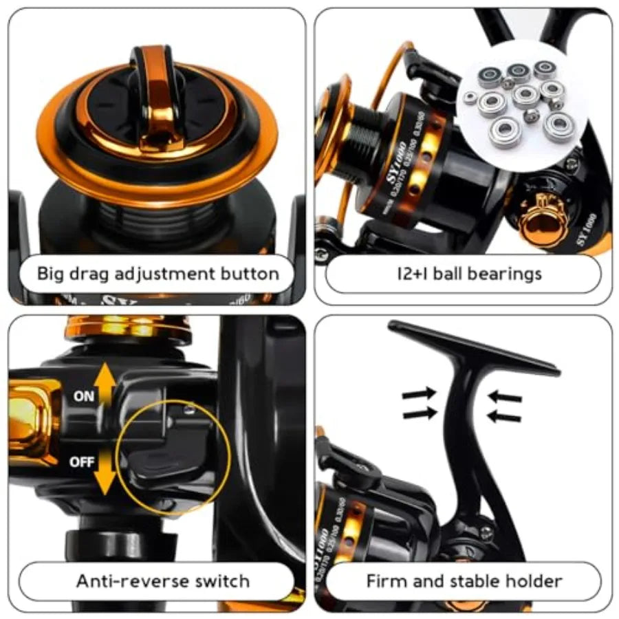 Summer Centron Spinning Reels 12 Plus 1 Ball Bearings Lightweight Smooth