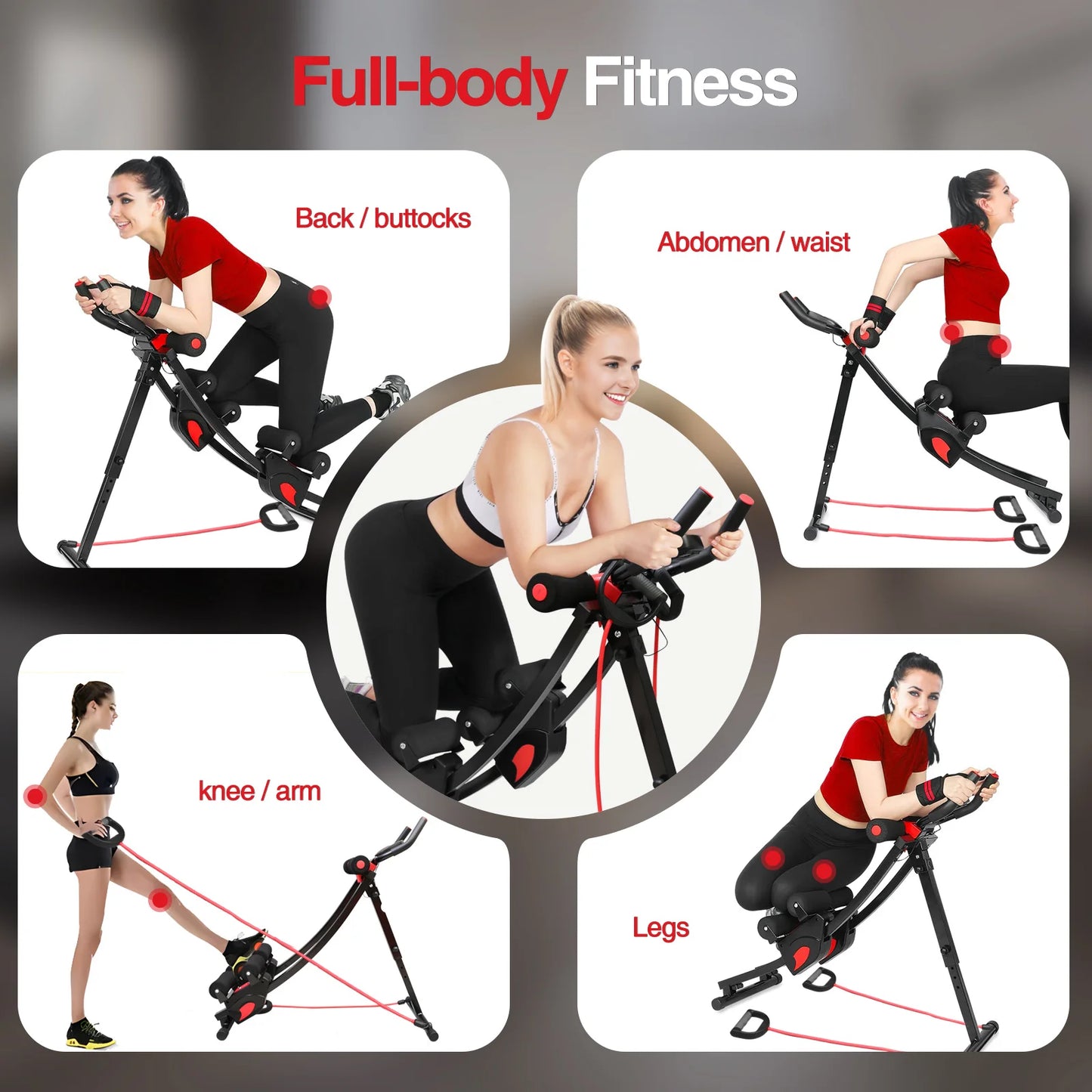 Foldable Abdominal Fitness Machine With Dual-Track Core Workout