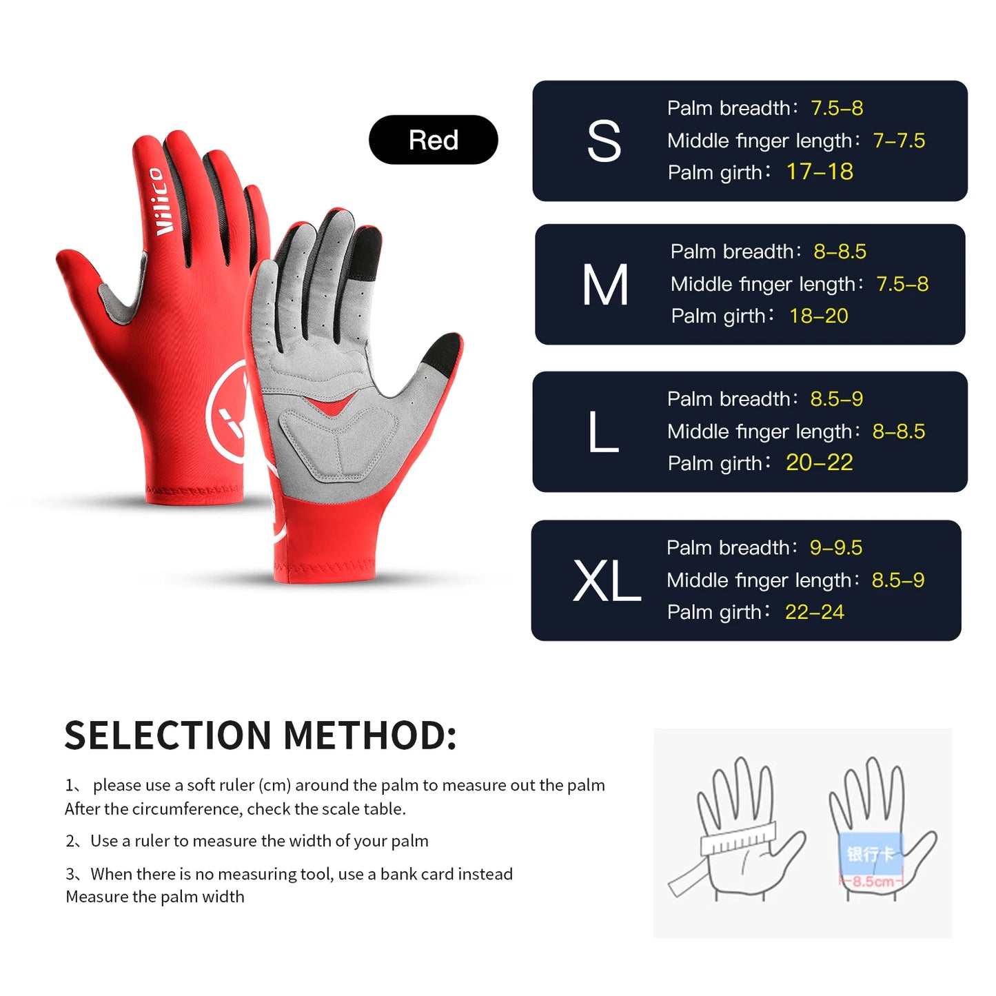 Vilico Cycling Gloves With Touch Screen Shock Absorption Anti Slip