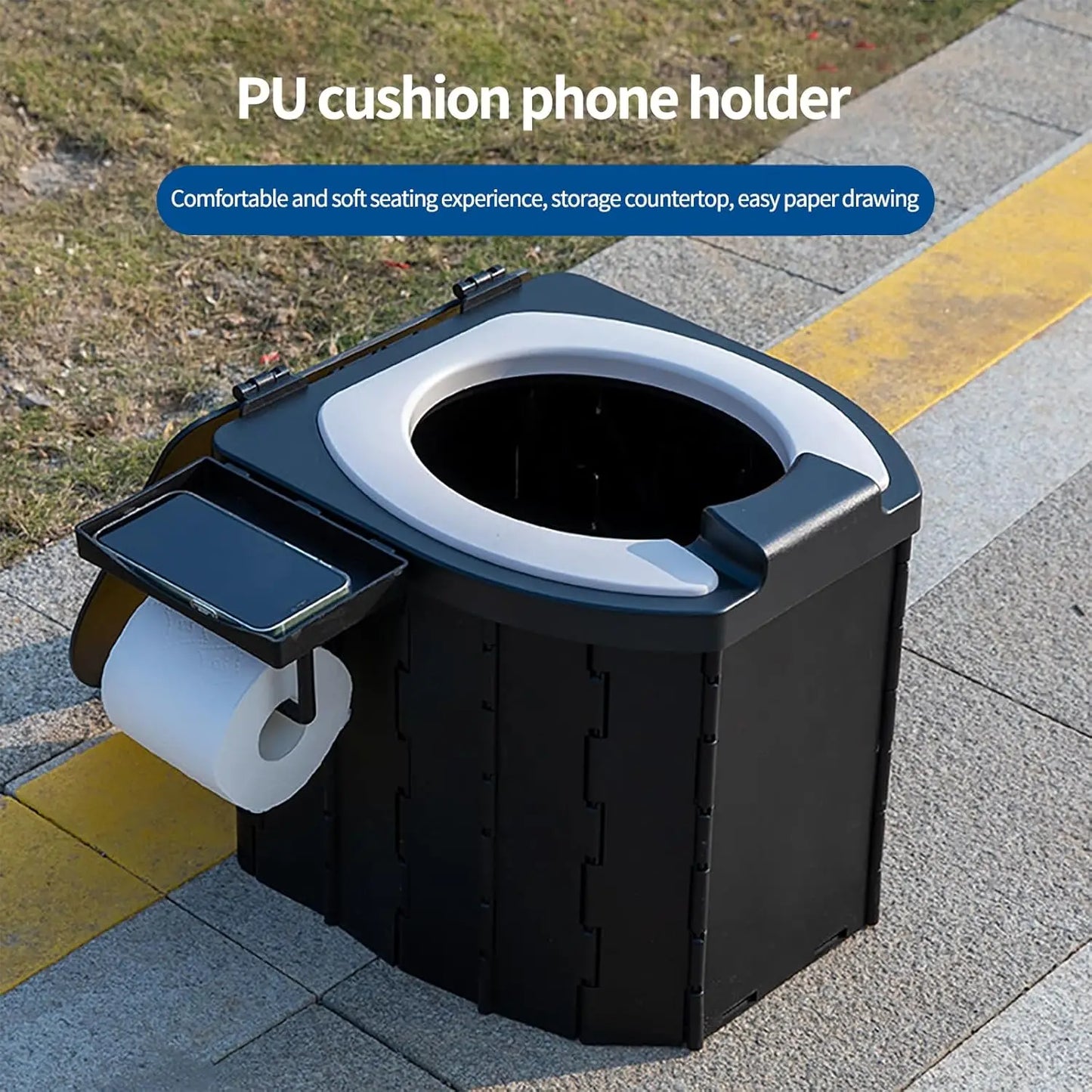 Lightweight Portable Camping Toilet With PU Cushion For Travel