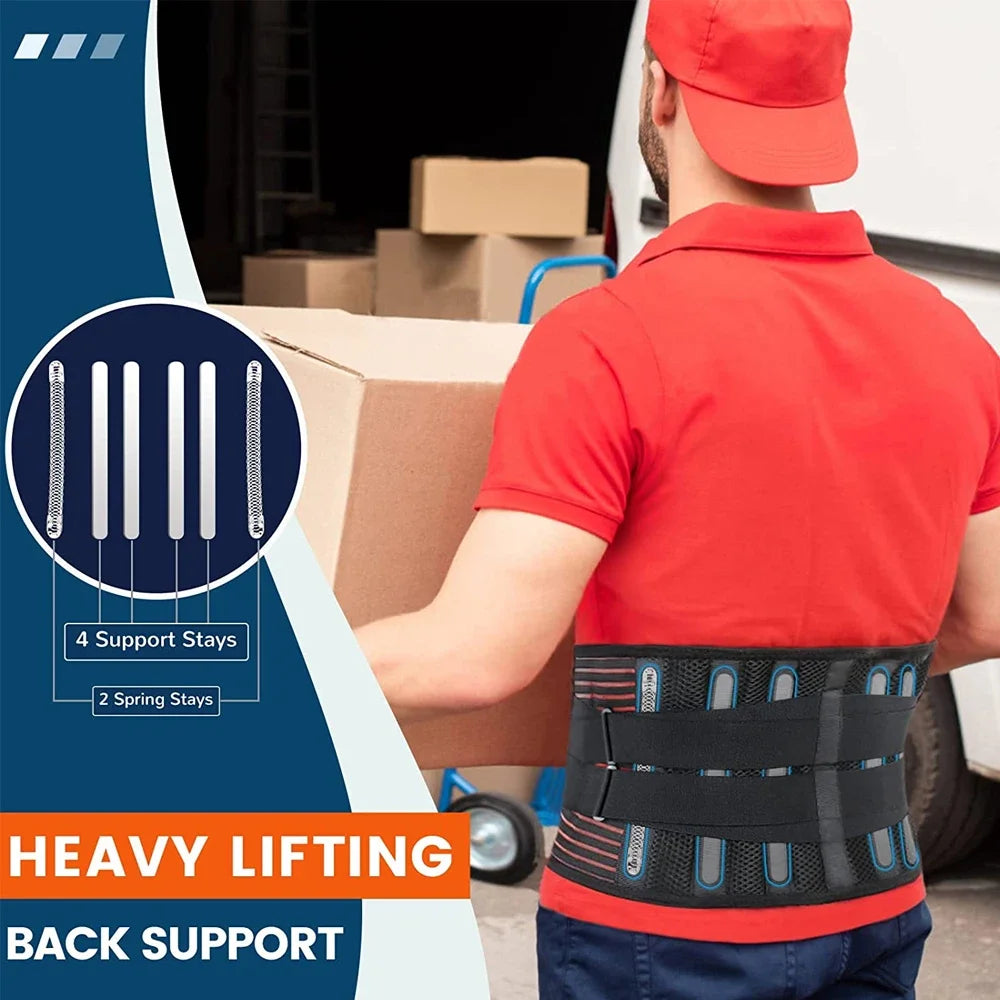 Lower Back Brace With 6 Stays Orthopedic Lumbar Support