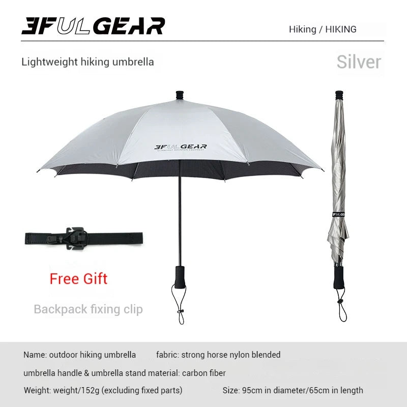 3F UL GEAR Hiking Umbrella Carbon Fiber Portable Rainproof Ultralight Hands-free for Outdoor Traveling Novelty Camping Equipment