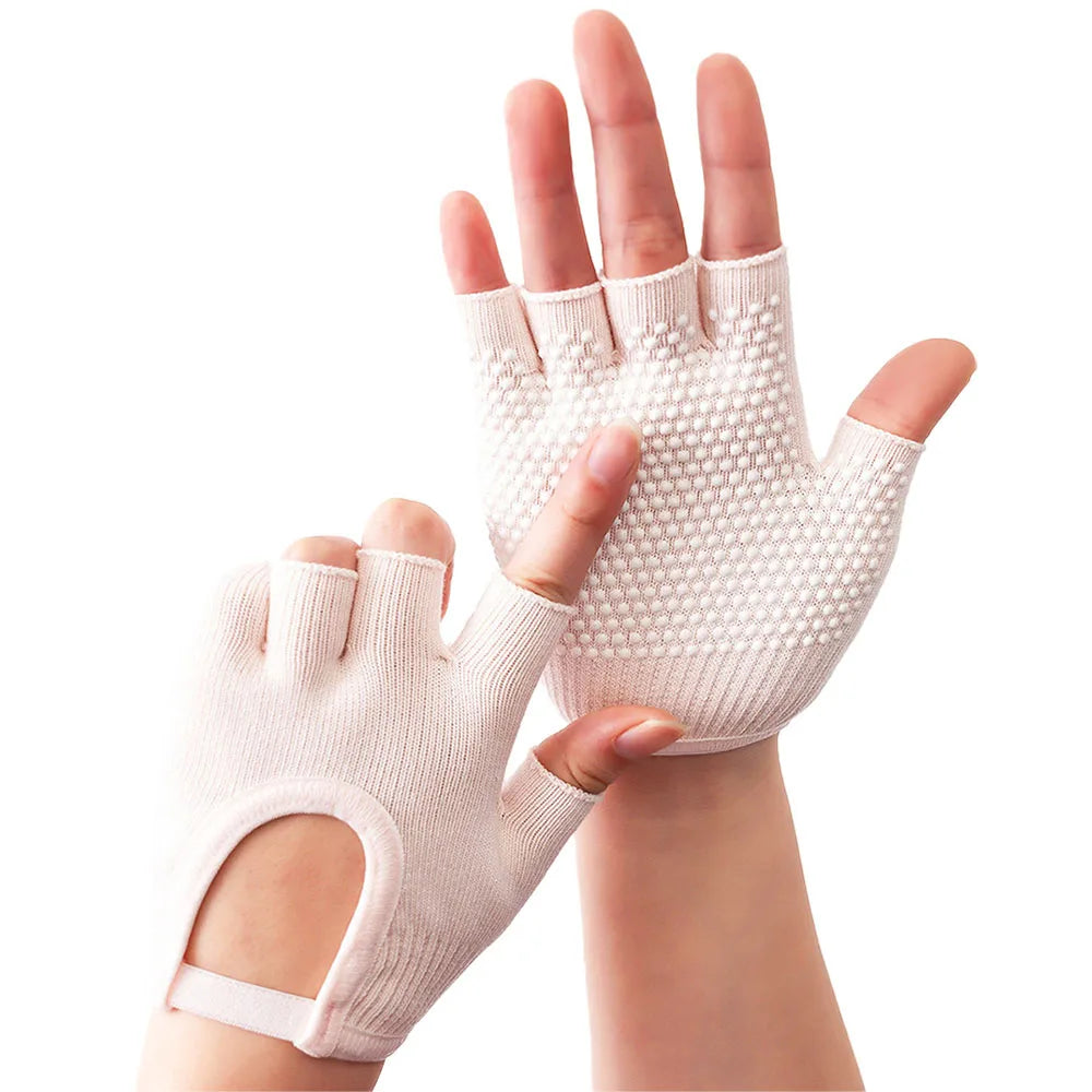 Women Half Finger Anti Slip Yoga Gloves For Pilates