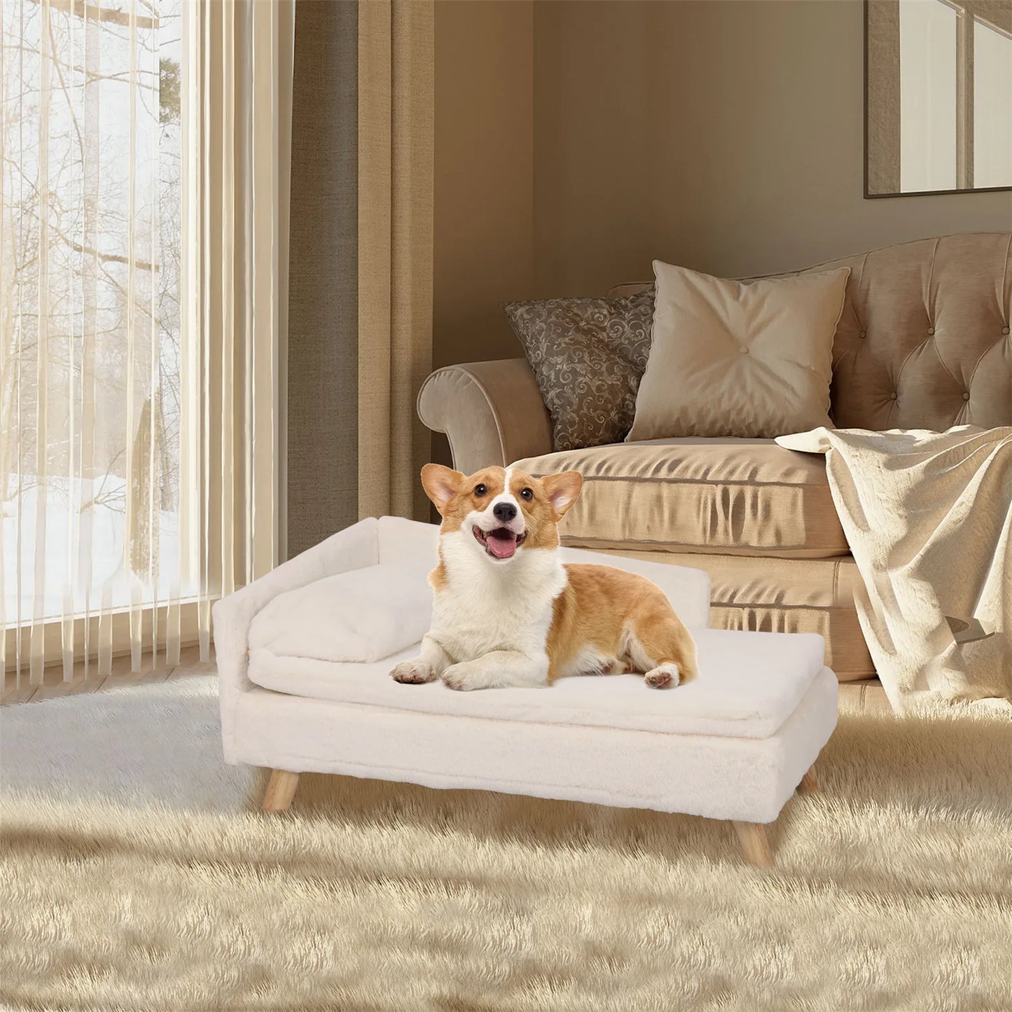 Bingopaw Waterproof Elevated Pet Bed Nordic Stool With Cozy Pad