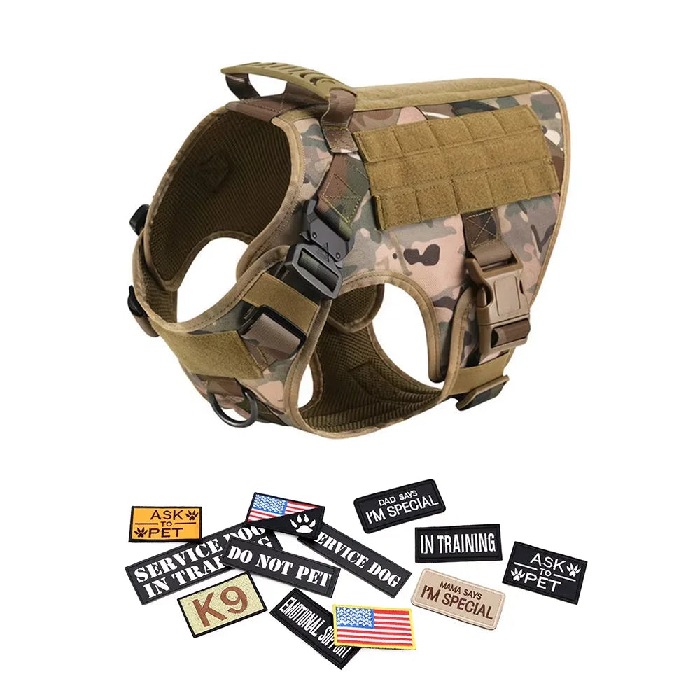 Military Dog Harness Vest Set For Malinois Training Tactical Accessories